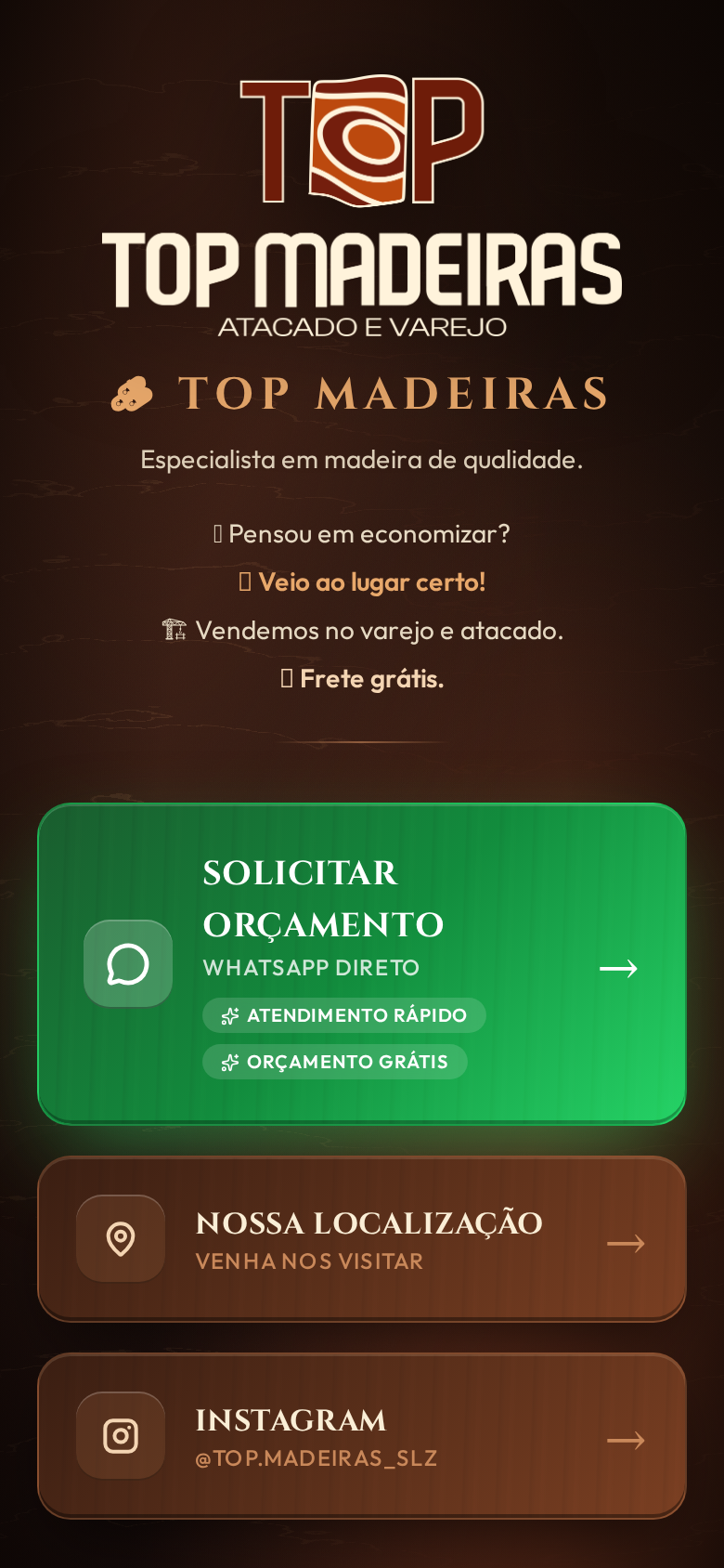 Prévia mobile do site Top Madeiras